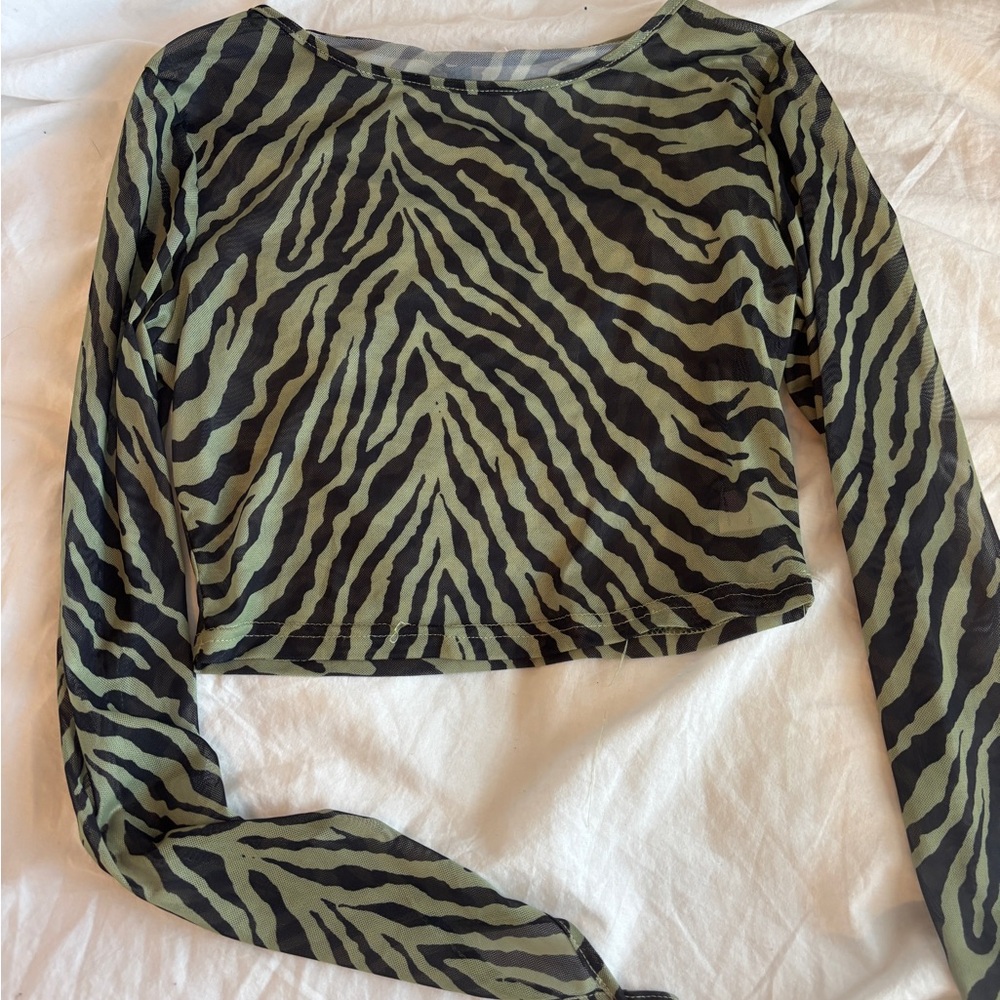 Zebra Print Long Sleeve Top